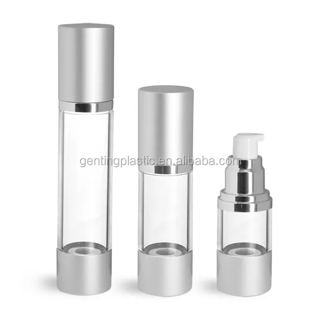 30ml Clear As Airless Pump Bottles With Silver Pumps And Caps Buy White Empty Pp Plastic 0534