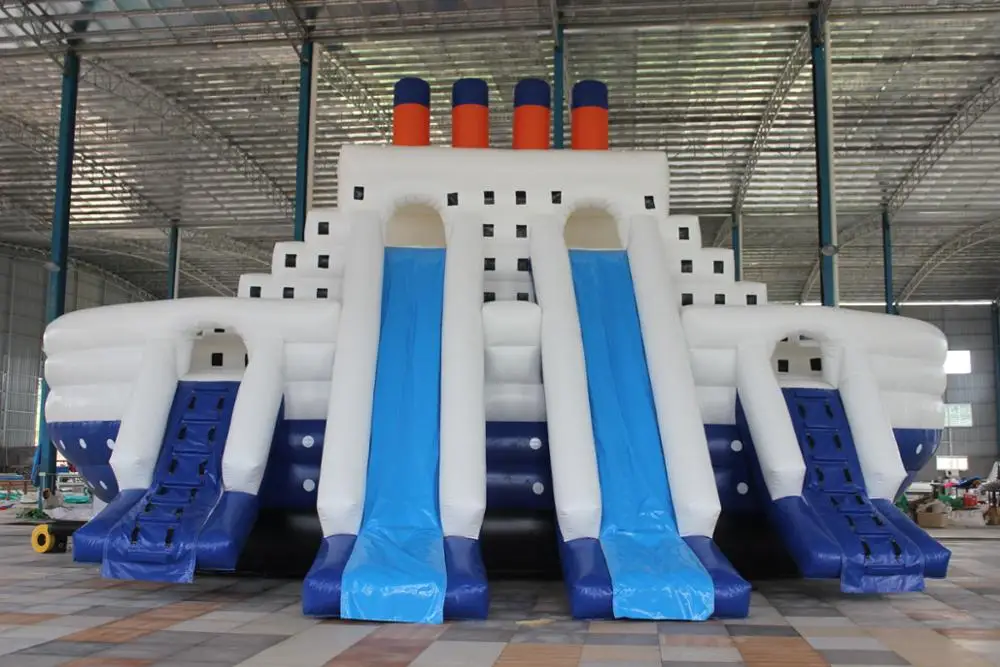 Pvc Material Outdoor Giant Titanic Slide,Inflatable Water Slide For