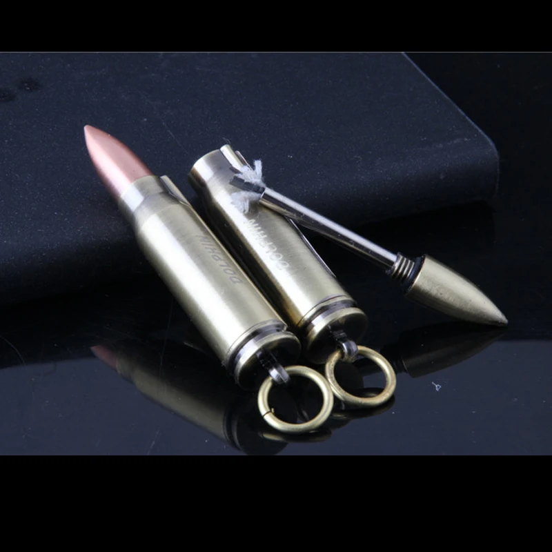 

627 Creative Metal Bullet-shape Match With Key-buckle Logo Customized Wholesale, Copper