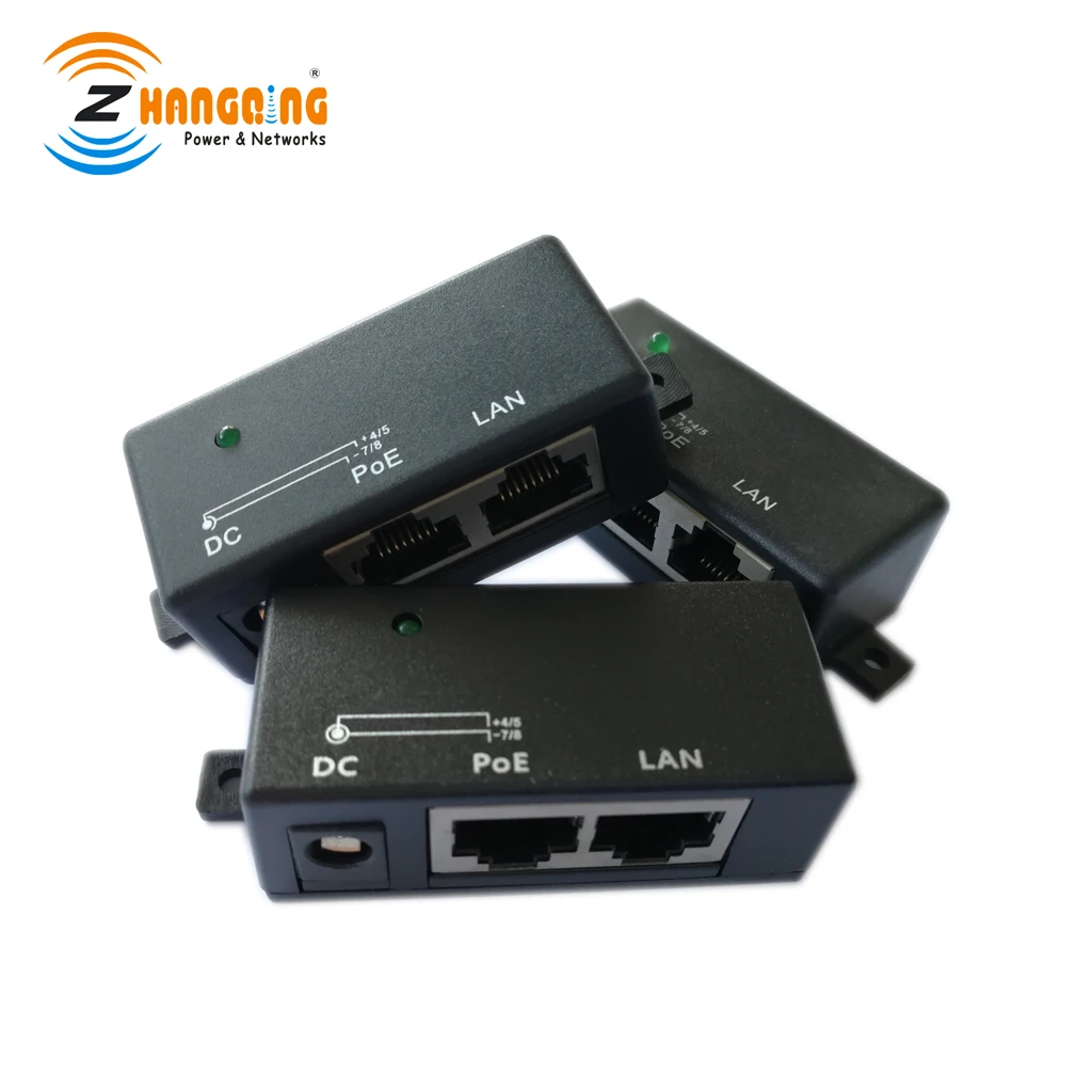 Passive Poe Injector 10/100 Ethernet Speed Power Over Ethernet Injector ...