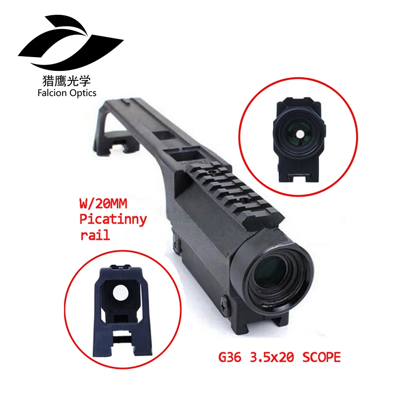 

Hunting Base Handle Rifle Scope 3.5X20 G36 for MP5 Metal Sight Weaver Rail Mount