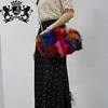 Modern Cute Handbags Womens Leather Women Purses Hand Bags Real Fox Fur Ice Cream Cross Body Hand Bag