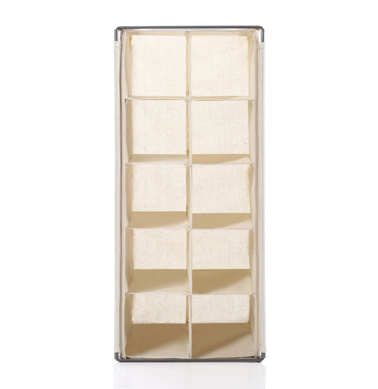 

New Design Collapsible Shelf Standing Organizer 5 Layer Metal Frame Fabric Folding Shoe Rack