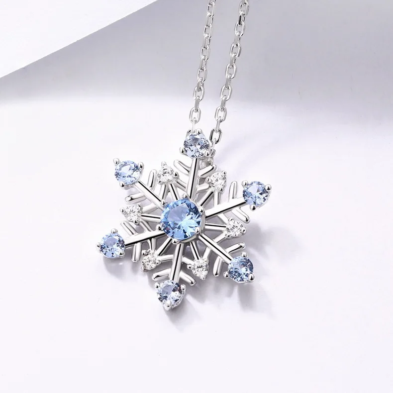 Snowflake  Cubic Zirconia  Sterling Silver Custom Necklace Pendant