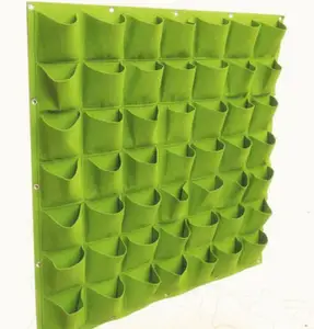 Image of Pockets Felt Vertical Wall Garden Planter Hanging Growing Bag for Flower Vegetable