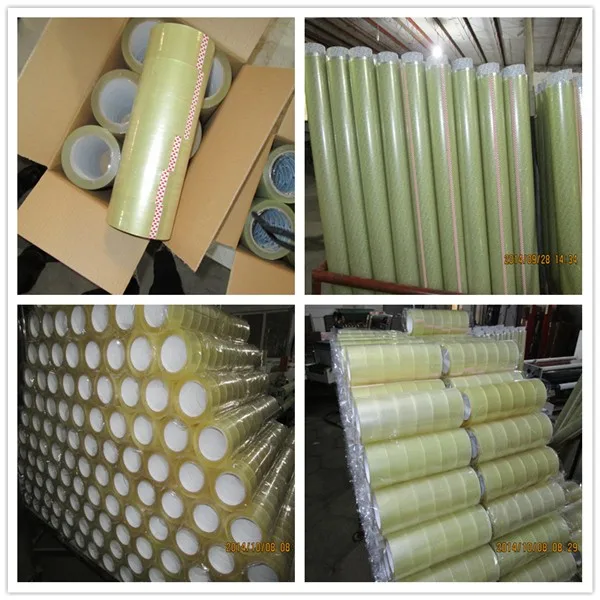 50mm ဖိုက်ဘာအားဖြည့် 40 မိုက် 42 မိုက် အကြည် bopp ထုပ်ပိုးတိပ် ဂျမ်ဘိုလိပ်ဂျမ်ဘိုတိပ် 50mic