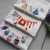 45*70cm Cotton Embroidery Logo White Dish Towel Table Kitchen Tea Towel