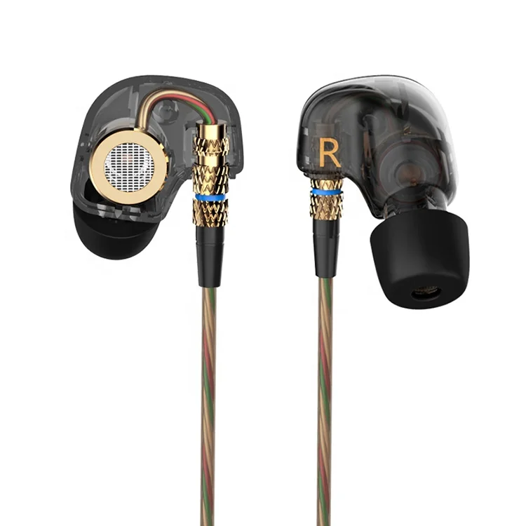 

New 2019 Amazon hot KZ ATE Headset Hifi Bass Best Gaming Wired Copper Driver Ear Hook Earphone Sports Foam Ear tips, Black