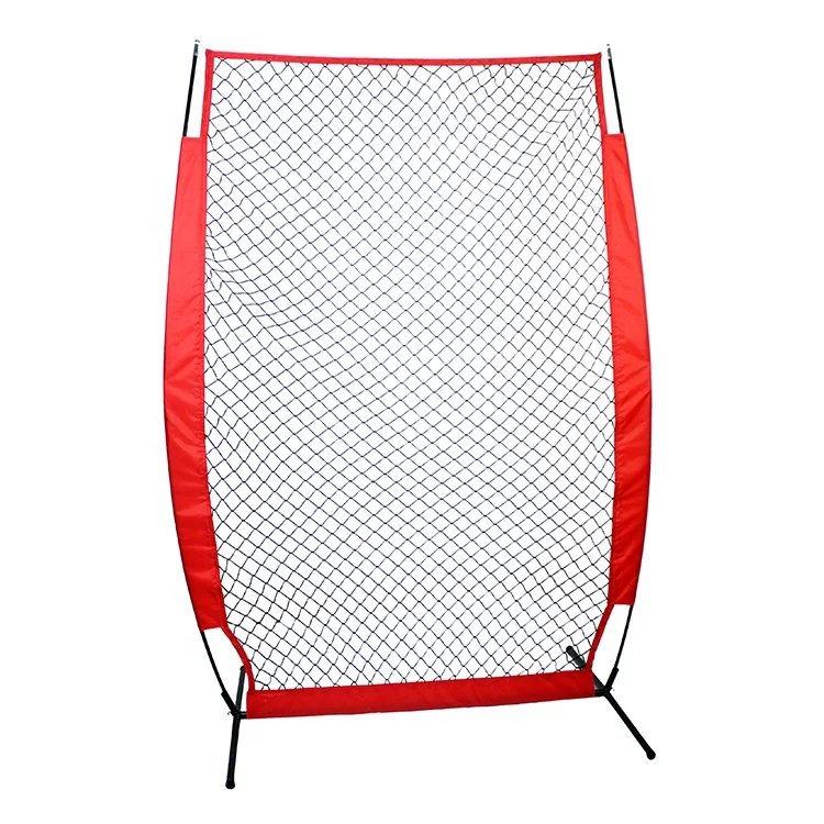 

7*4FT Portable Sports Barricade Practice Backstop Barrier Softball Baseball Practice Net, Red/black and customized