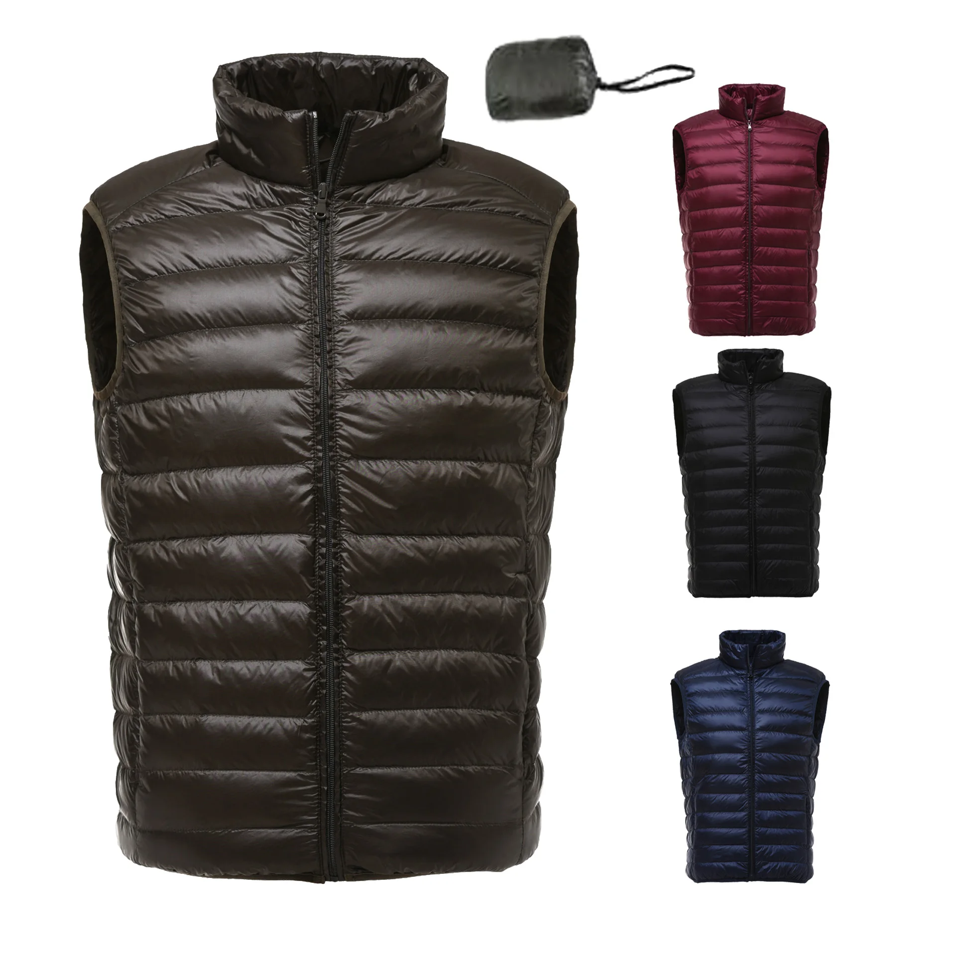

2019 High Quality Custom Winter Outwear Lightweight feather waistcoat Goose Men's Feather sleeveless quilted Down Vest