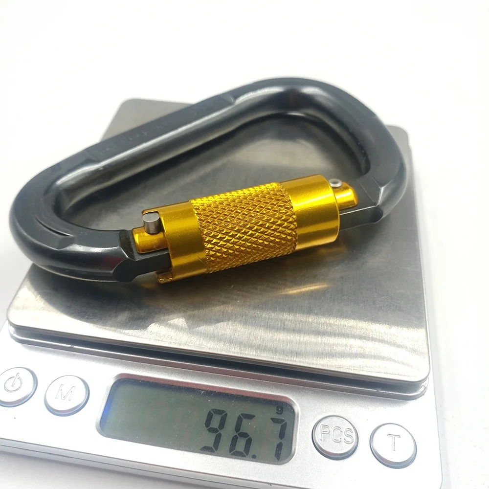 Factory 24KN Aluminum Snap Hook Heavy Duty Carabiner With Screw for Climbing,Hammock,Camping