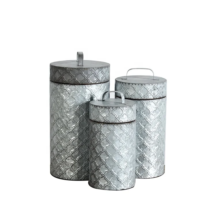 

Mayco Storage Bottles Jars Galvanized Coffee Tea Metal Canister with Lid
