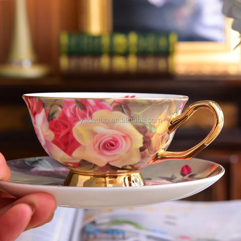 Tazze di Ceramica Servizio da tè in Porcellana Motivo Floreale tazza di caffè della tazza di caffè 1 insieme 