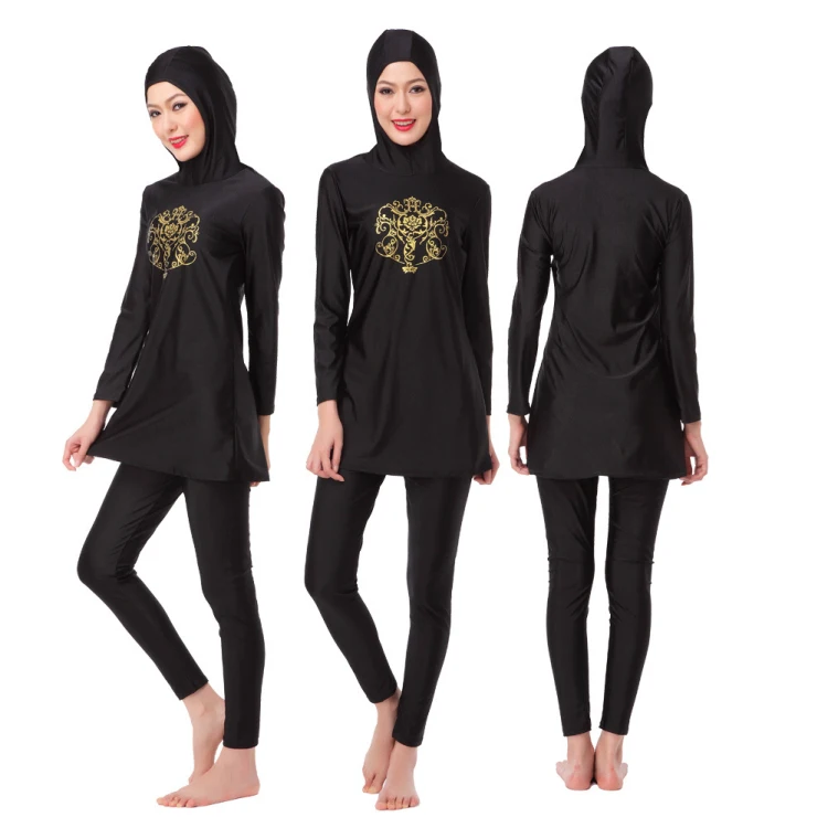 

Black color full coverage islamic swimming costume swimwear muslim, Picture