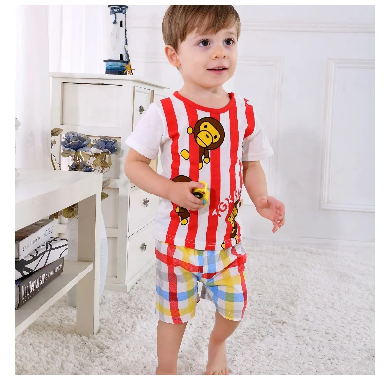 

New style baby boy summer boutique animal 100% cotton clothes/clothing sets/outfits, As picture or customized