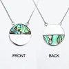 925 sterling silver bezel setting half abalone pendant tray