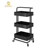 High Quality Three Tiers Metal Kitchen Moving Fruit and Vegetable Storage Rack With Wheels