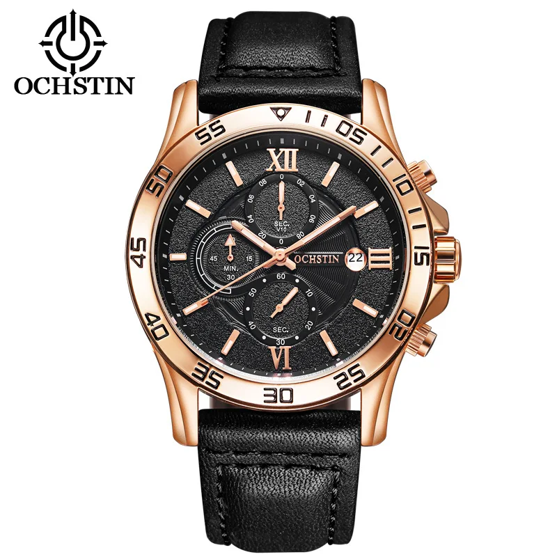 

Top Luxury Brand OCHSTIN Men Sports Watches Men's Quartz Date Clock Relogio Masculino Man Leather Army Military Wrist Watch