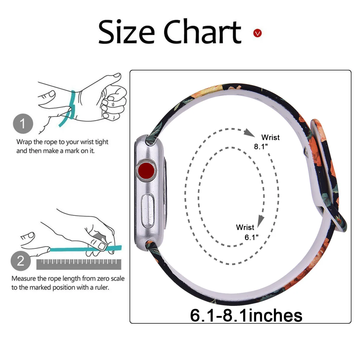 Silicone Rubber Sport Loop Watchband Wrist Strap For Iphone Watch Strap