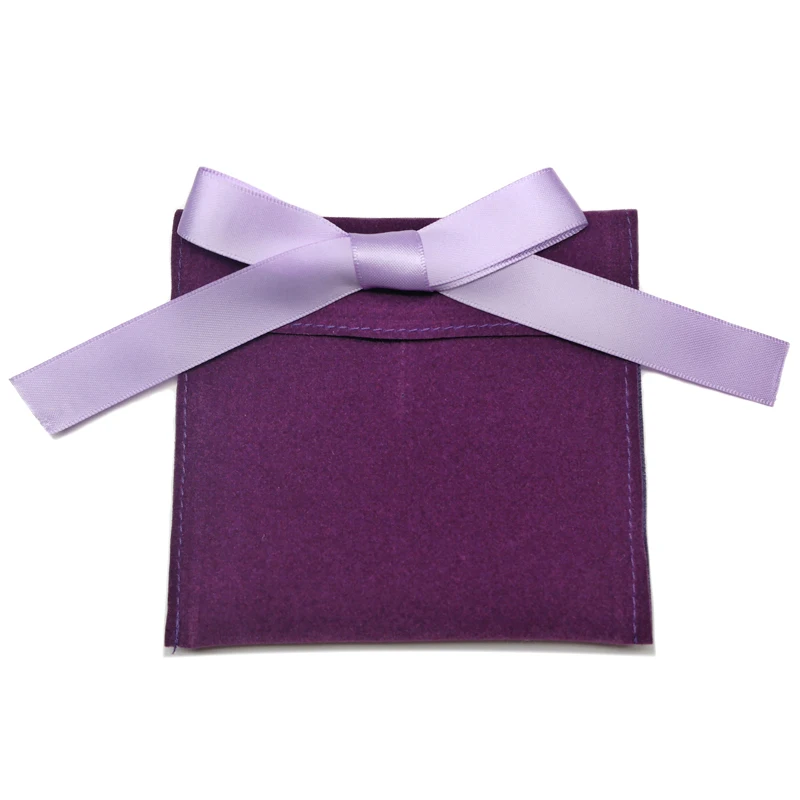 

Jewelry packing bag pouch with ribbon envelope velvet jewelry pouch, Customized color