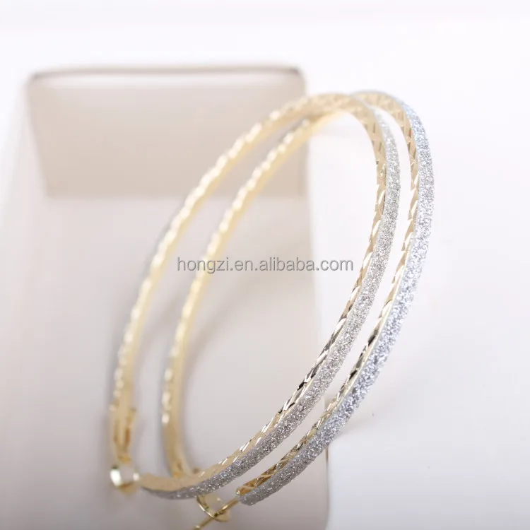 

1 pair Big Round Hoop Matte hoop earrings for women Elegant Simple Pierced Silver / Gold 2 Colors For Evening Party