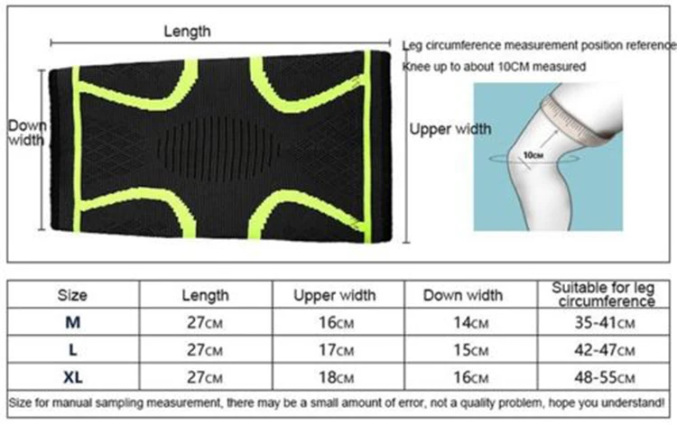 Elastic Compression Sleeve Knee Support Brace Knee Pads Sport Basketball Running