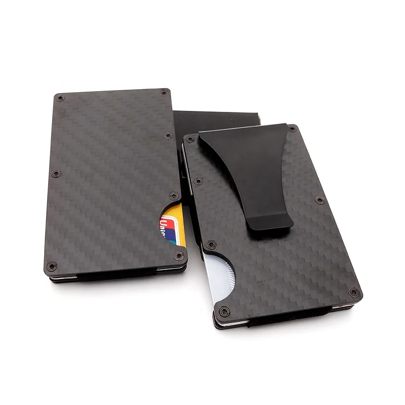 Распродажа для покупателей фанки кредит держатель для карт углеродного волокна зажим для денег Тонкий кошелек