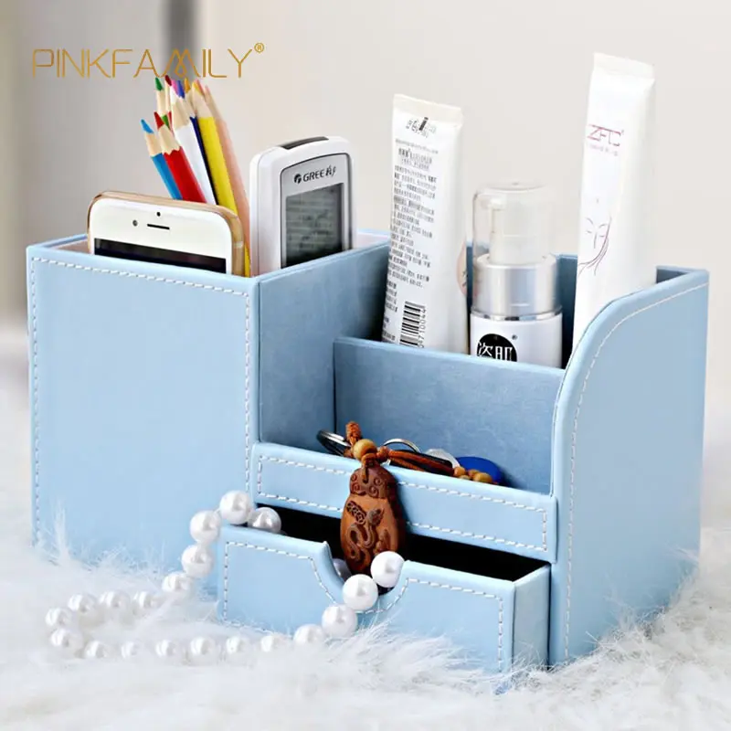 White leather multi-functional vinyl record office storage box