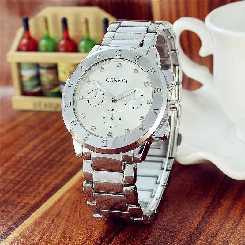 2018 Oem Cheap Price Japan Movt Geneva Watch Stainless Steel Back Fashion High Quality Wholesale