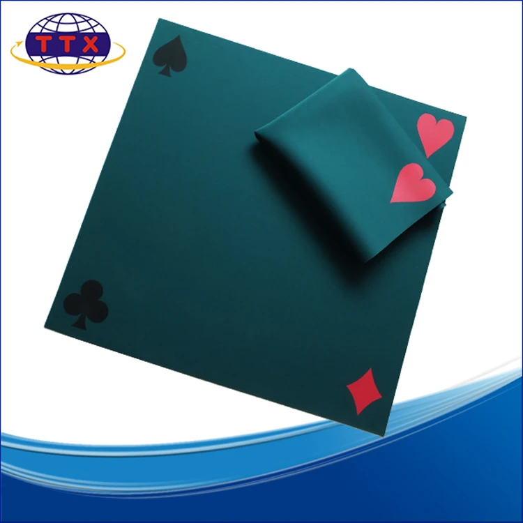 Custom Printed Rubber Poker Cards Table Mat Round Shape Anti Slip