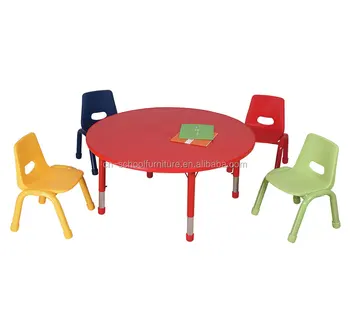 Children Round School Desk And Chair Furniture For Play School