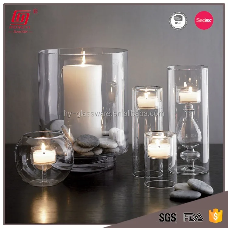 High Quality Double Wall Cylinder Clear Glass Tea Light Candle Holder Buy Tea Light Holdertea 7437