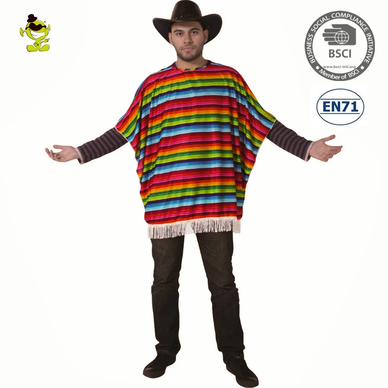 

Popular Stripe Cape Men' Mexican Cape Costumes, N/a