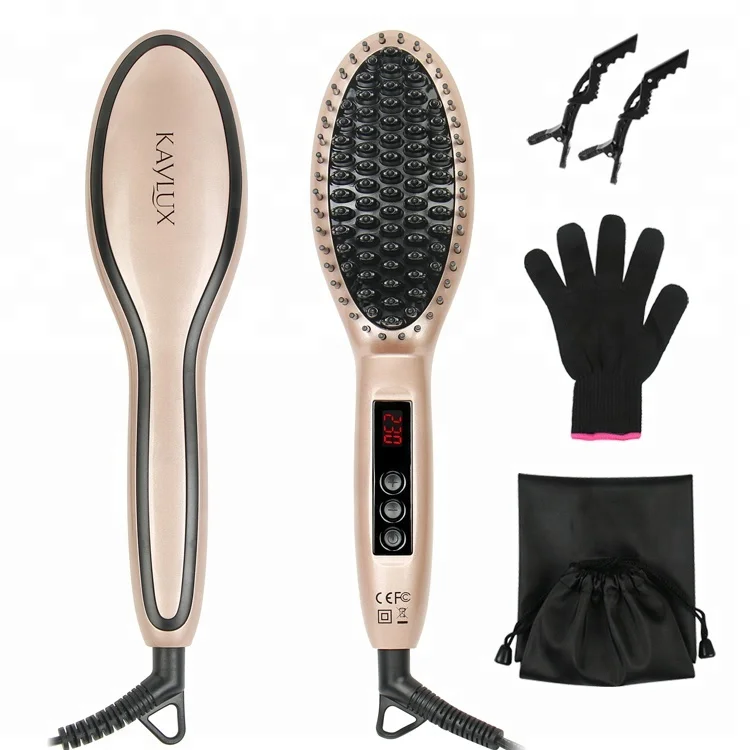 

Electric Brush Hair Straightener with Comb 2 in 1