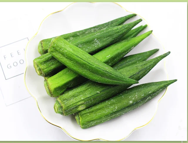 
China Factory sale 100% Natural Vegetables green dried okra 