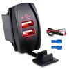 12v/24v dual usb car charger for vehicle Rocker Switch Panel Car Boat Marine compatible with iPhones, iPods, iPads