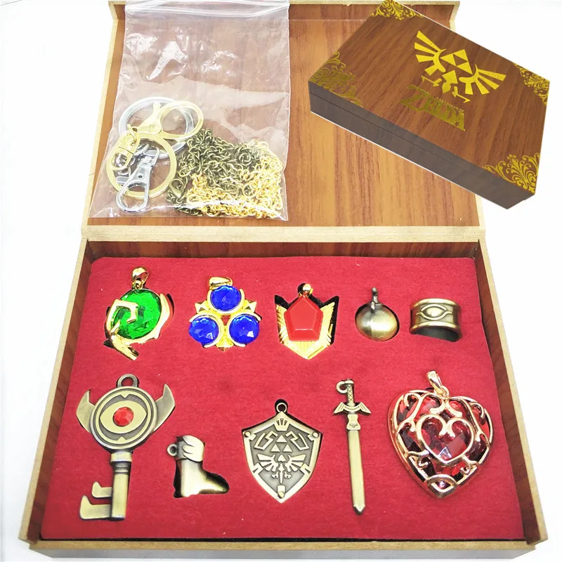

The Legend of Zelda Twilight Princess Hylian Shield Master Sword finest collection sets keychain necklace / jewelry series, N/a