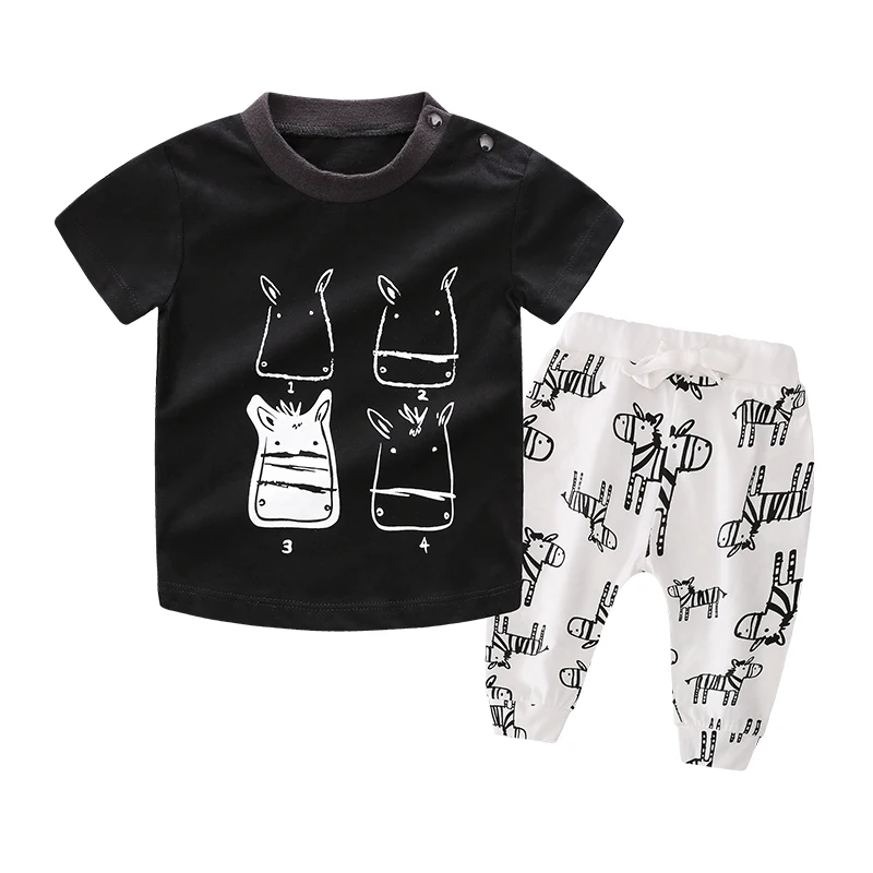 

Wholesale baby clothing sets cartoon short sleeve T-shirt+pants 2pcs, Picture