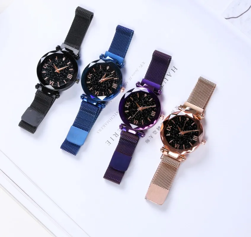 

Star Sky Dial Women Bracelet Watches Magnetic alloy Steel Mesh Wristwatches