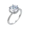 High quality diamond ring copper gold plated 18k platinum 3 carats Belgian zirconia cutter luxury 6 claw inlay bridal ring