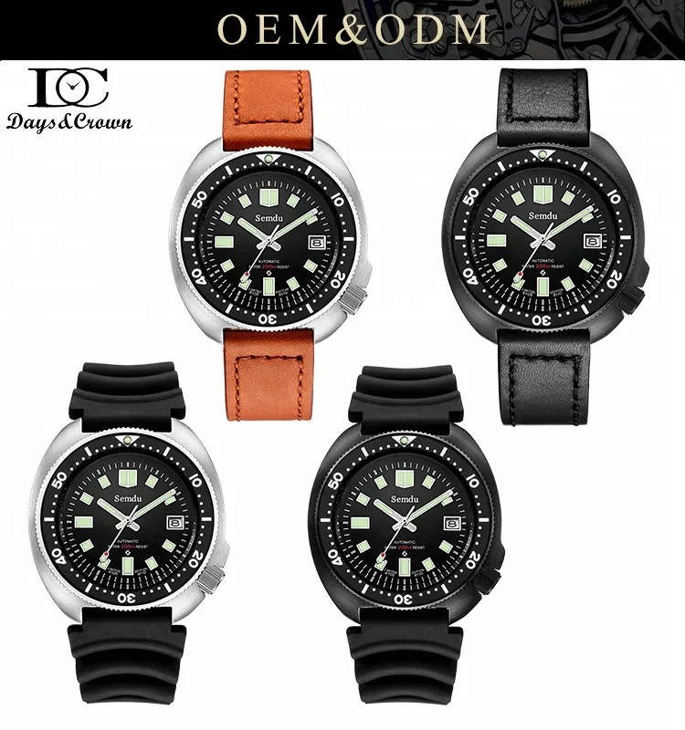 
new design vintage 6105 Japanese automatic movement 200 meter sport scuba mens automatic dive watch 