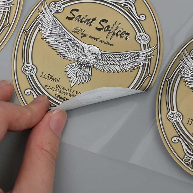 Embossing Label Maker Custom Logo Embossed Metal Labels 3m Sticker Roll