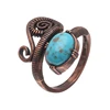 Hainon rings jewelry women Ancient bronze turquoise Bohemian romantic jewelry party rings
