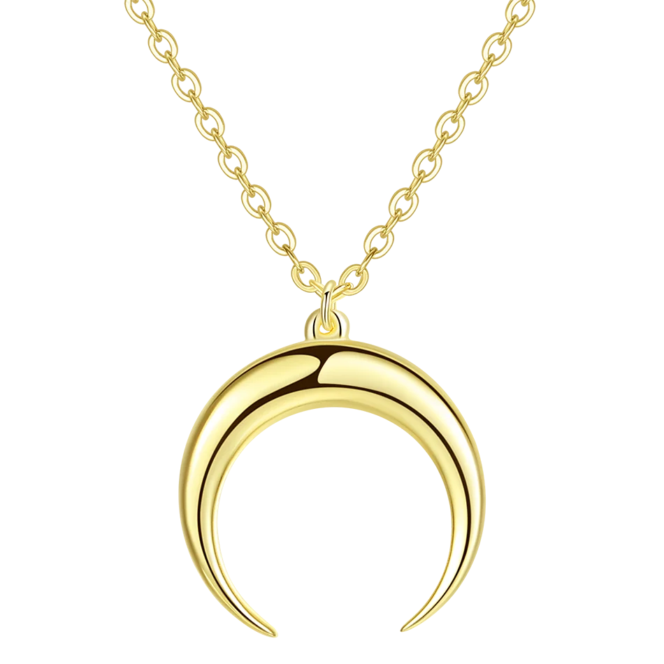 

Real 925 Sterling Silver Necklace Gold Color Matador Pendant Necklace fit Women Wedding Necklace