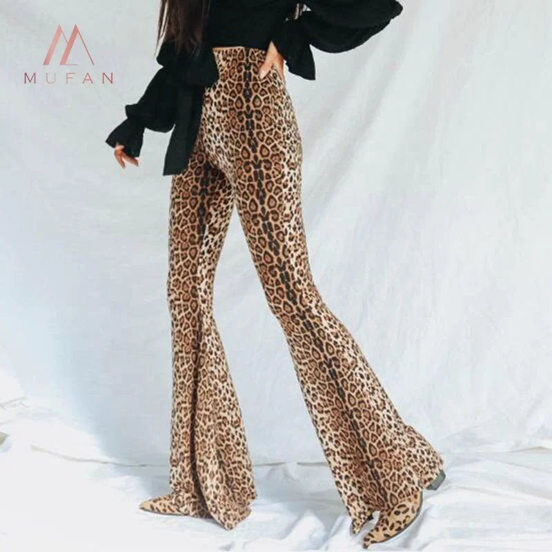 

Fashion women casual skinny sexy leopard bell pants, As picture color