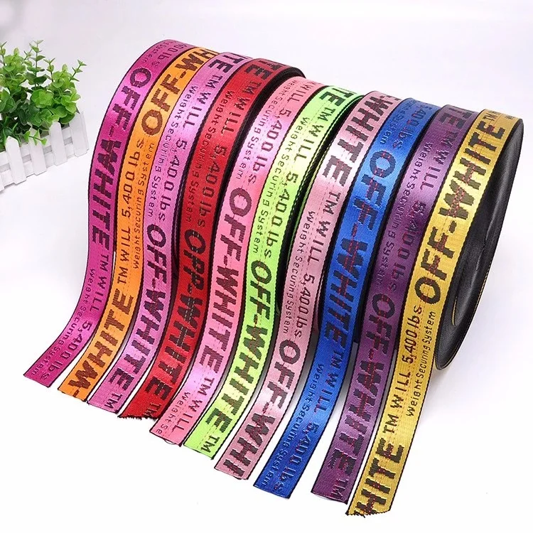 

High Quality eco-friendly woven belt decorative strap jacquard webbing, Black/white/red or customized colors