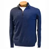 Custom Manufacturing Zipper Up Navy Blue Mens Pullover Sweater