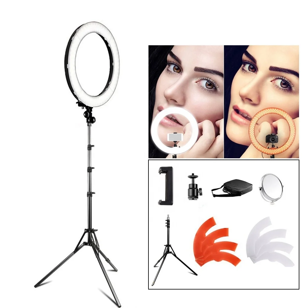 

selfie ring light tripod 18inch 5500k 240led 55w photography lighting stage equipment RL-18 studio lights for video