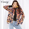 2019 New Women Fashion Autumn Winter Velvet Warm Long Sleeve Buttons Print Elegant Blouses Shirts
