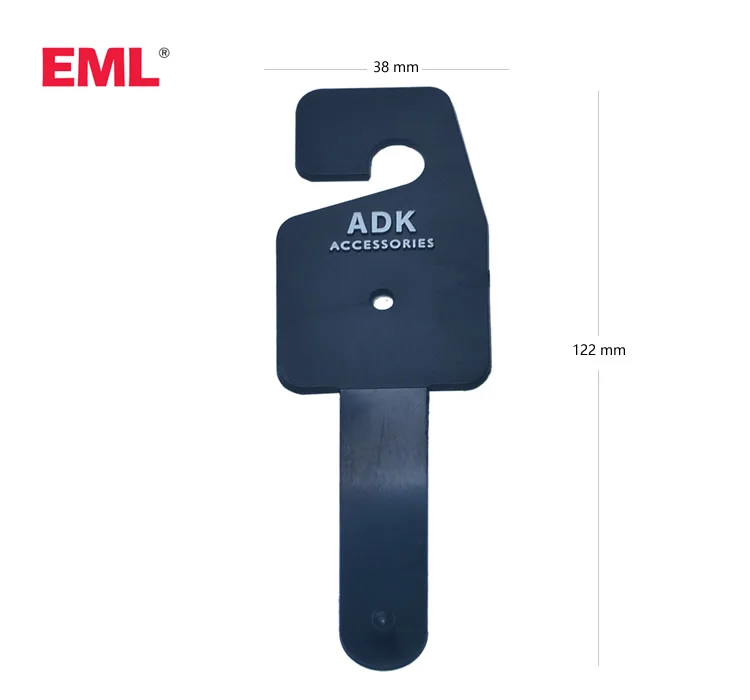 Hanging Retail Display Hook Hanger Black Plastic Belt Hanger 122mm